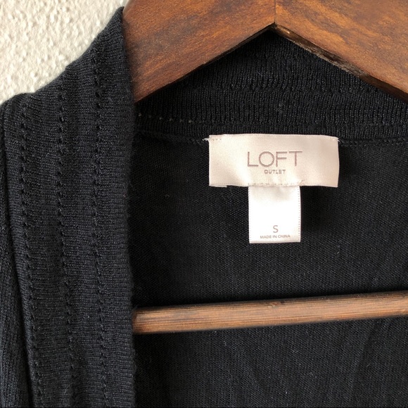 LOFT open front knit dark grey cardigan size S - Picture 2 of 5